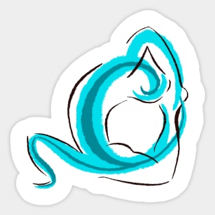 Throat chakra pose Sticker